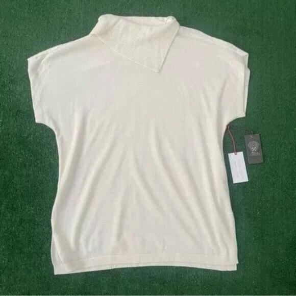 Vince Camuto Ivory Short Sleeve Knit Sweater Top Size S - Picture 6 of 12